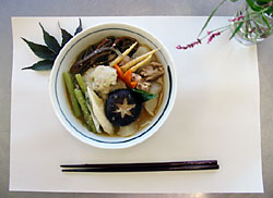 いもだんごの山菜なべ